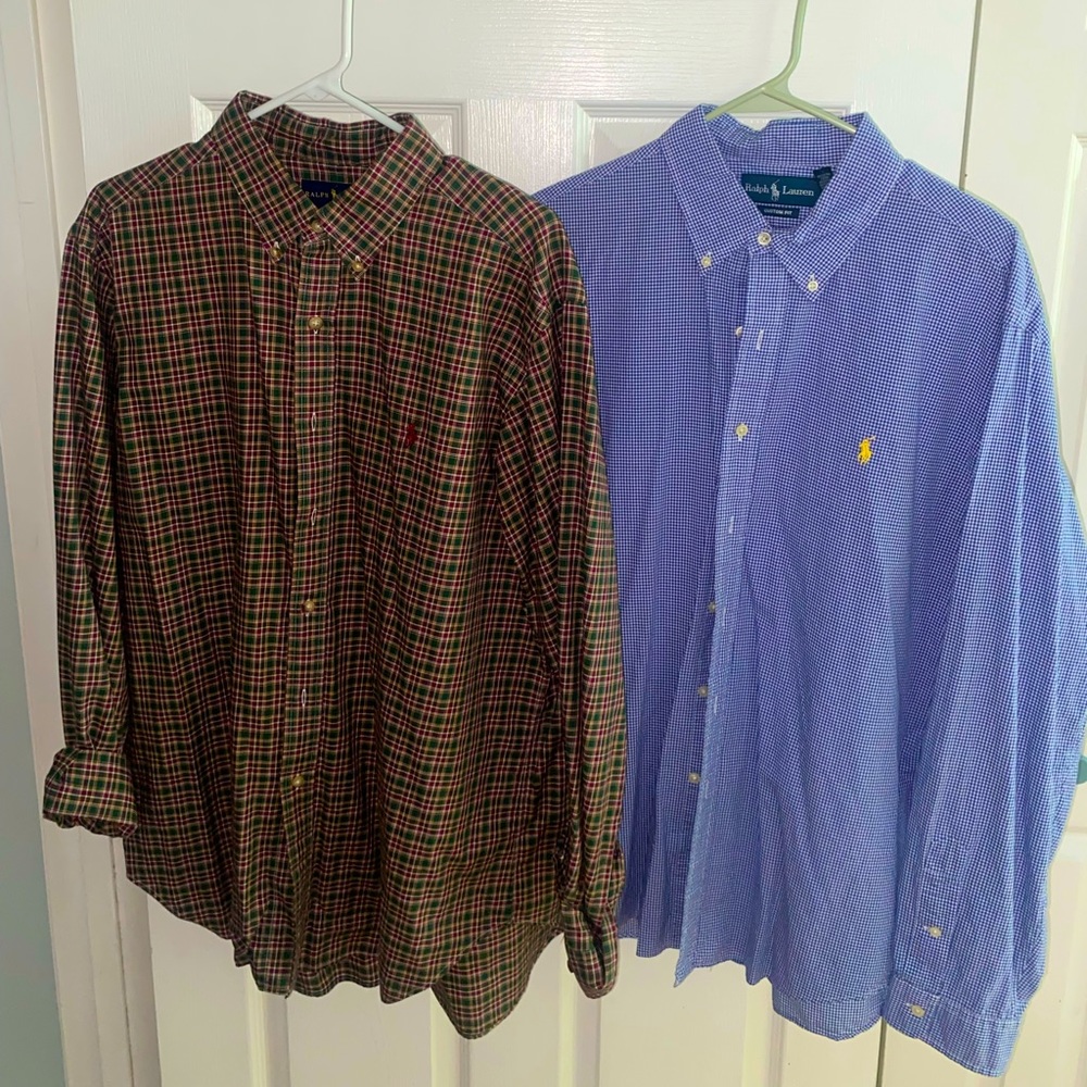 Two XL Long Sleeve Polo Button Downs